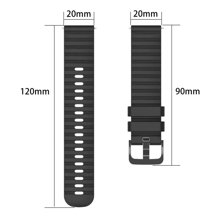 Dây đồng hồ silicone màu trơn họa tiết chấm sóng 20mm, Dành cho Samsung Galaxy Watch 4 Classic 42mm, Dành cho Samsung Galaxy Watch 4 Classic 46mm, Dành cho Samsung Galaxy Watch Active 2 40mm, Dành cho Samsung Galaxy Watch Active 2 44mm
