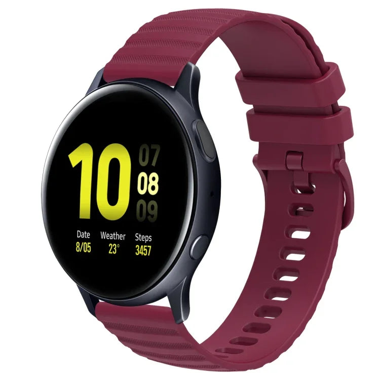 Dây đồng hồ silicone màu trơn họa tiết chấm sóng 20mm, Dành cho Samsung Galaxy Watch 4 Classic 42mm, Dành cho Samsung Galaxy Watch 4 Classic 46mm, Dành cho Samsung Galaxy Watch Active 2 40mm, Dành cho Samsung Galaxy Watch Active 2 44mm
