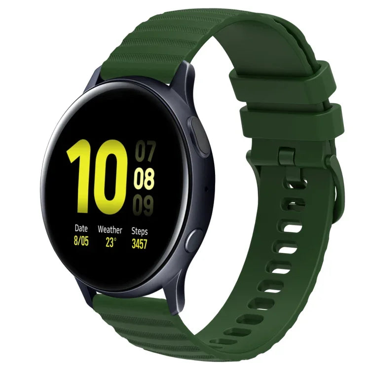 Dây đồng hồ silicone màu trơn họa tiết chấm sóng 20mm, Dành cho Samsung Galaxy Watch 4 Classic 42mm, Dành cho Samsung Galaxy Watch 4 Classic 46mm, Dành cho Samsung Galaxy Watch Active 2 40mm, Dành cho Samsung Galaxy Watch Active 2 44mm