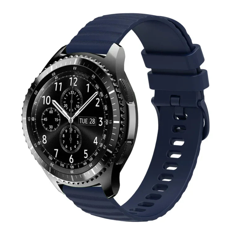 Dây đồng hồ silicone màu trơn họa tiết chấm sóng 22mm, Dành cho Samsung Galaxy Watch3 45mm, Dành cho Samsung Galaxy Watch 46mm, Dành cho Samsung Gear S3 Classic, Dành cho Samsung Gear S3 Frontier