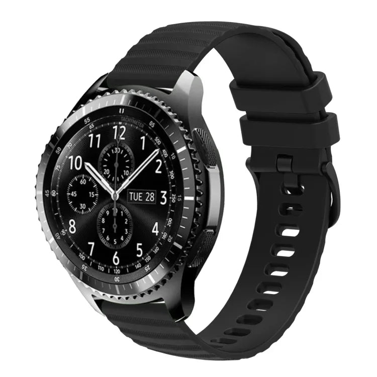 Dây đồng hồ silicone màu trơn họa tiết chấm sóng 22mm, Dành cho Samsung Galaxy Watch3 45mm, Dành cho Samsung Galaxy Watch 46mm, Dành cho Samsung Gear S3 Classic, Dành cho Samsung Gear S3 Frontier