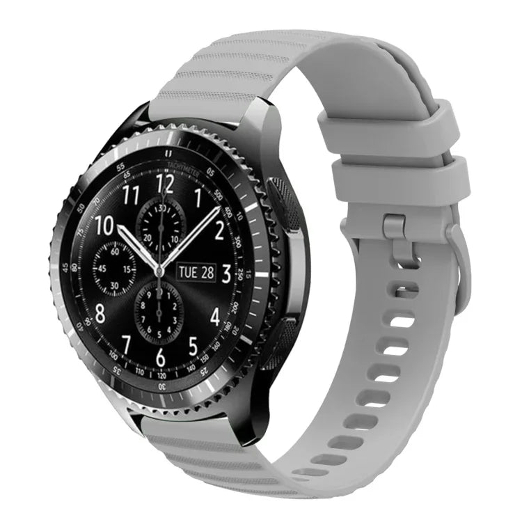 Dây đồng hồ silicone màu trơn họa tiết chấm sóng 22mm, Dành cho Samsung Galaxy Watch3 45mm, Dành cho Samsung Galaxy Watch 46mm, Dành cho Samsung Gear S3 Classic, Dành cho Samsung Gear S3 Frontier