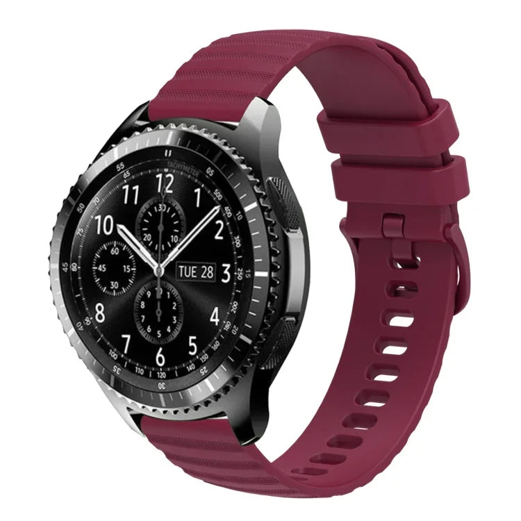 Dây đồng hồ silicone màu trơn họa tiết chấm sóng 22mm, Dành cho Samsung Galaxy Watch3 45mm, Dành cho Samsung Galaxy Watch 46mm, Dành cho Samsung Gear S3 Classic, Dành cho Samsung Gear S3 Frontier