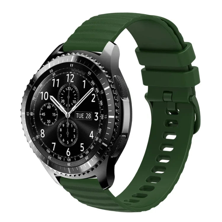 Dây đồng hồ silicone màu trơn họa tiết chấm sóng 22mm, Dành cho Samsung Galaxy Watch3 45mm, Dành cho Samsung Galaxy Watch 46mm, Dành cho Samsung Gear S3 Classic, Dành cho Samsung Gear S3 Frontier