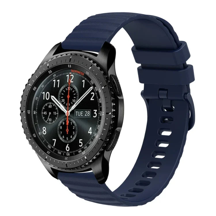 Dây đồng hồ silicone màu trơn họa tiết chấm sóng 22mm, Dành cho Samsung Galaxy Watch3 45mm, Dành cho Samsung Galaxy Watch 46mm, Dành cho Samsung Gear S3 Classic, Dành cho Samsung Gear S3 Frontier