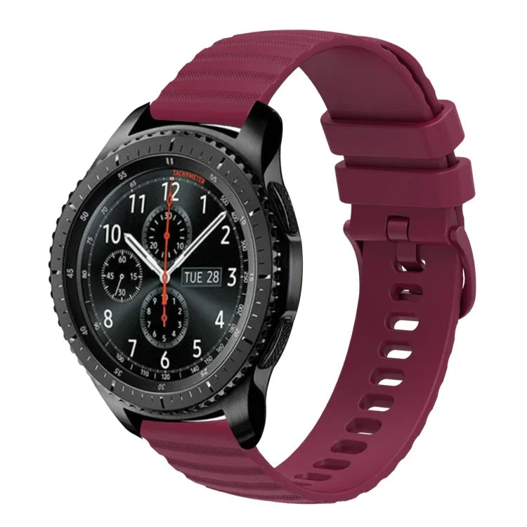 Dây đồng hồ silicone màu trơn họa tiết chấm sóng 22mm, Dành cho Samsung Galaxy Watch3 45mm, Dành cho Samsung Galaxy Watch 46mm, Dành cho Samsung Gear S3 Classic, Dành cho Samsung Gear S3 Frontier