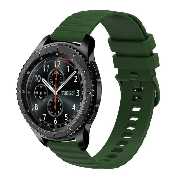 Dây đồng hồ silicone màu trơn họa tiết chấm sóng 22mm, Dành cho Samsung Galaxy Watch3 45mm, Dành cho Samsung Galaxy Watch 46mm, Dành cho Samsung Gear S3 Classic, Dành cho Samsung Gear S3 Frontier