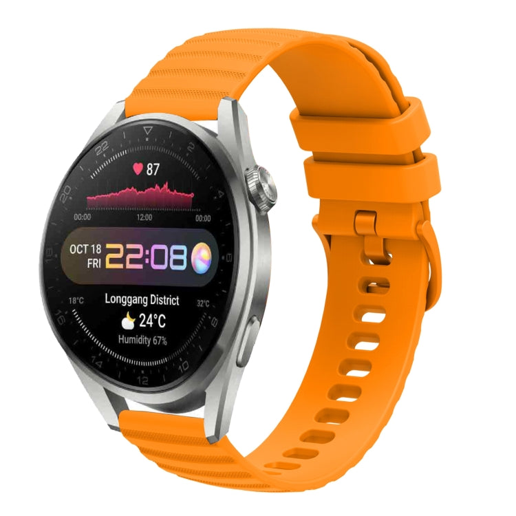 22mm Wavy Dot Pattern Solid Color Silicone Watch Band, For Huawei Watch 3 Pro New