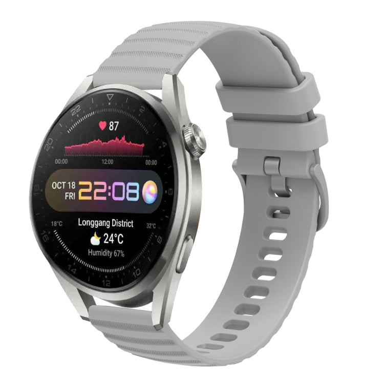22mm Wavy Dot Pattern Solid Color Silicone Watch Band, For Huawei Watch 3 Pro New