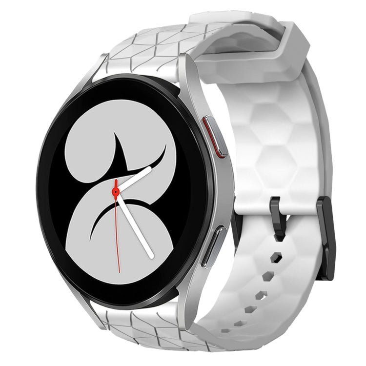 Dây đồng hồ silicone màu trơn họa tiết bóng đá 20mm, dành cho Samsung Galaxy Watch 4 40mm, dành cho Samsung Galaxy Watch 4 Classic 42mm, dành cho Samsung Galaxy Watch 4 Classic 46mm, dành cho Samsung Galaxy Watch Active 2 40mm