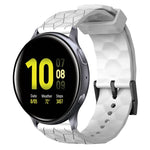 Dây đồng hồ silicone màu trơn họa tiết bóng đá 20mm, Dành cho Samsung Galaxy Watch Active 2 44mm, Dành cho Samsung Galaxy Watch 42mm