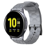 Dây đồng hồ silicone màu trơn họa tiết bóng đá 20mm, Dành cho Samsung Galaxy Watch Active 2 44mm, Dành cho Samsung Galaxy Watch 42mm