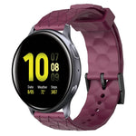 Dây đồng hồ silicone màu trơn họa tiết bóng đá 20mm, Dành cho Samsung Galaxy Watch Active 2 44mm, Dành cho Samsung Galaxy Watch 42mm