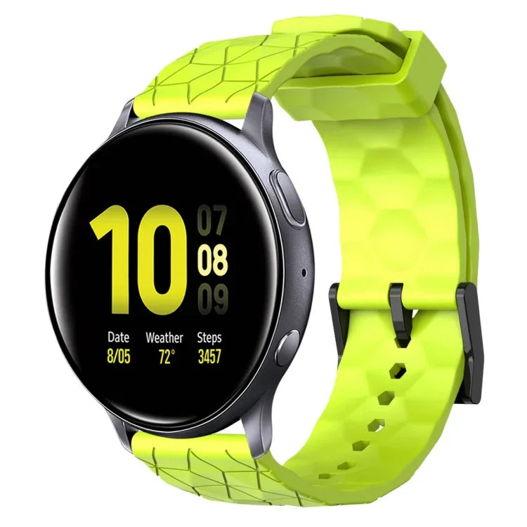 Dây đồng hồ silicone màu trơn họa tiết bóng đá 20mm, Dành cho Samsung Galaxy Watch Active 2 44mm, Dành cho Samsung Galaxy Watch 42mm