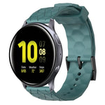 Dây đồng hồ silicone màu trơn họa tiết bóng đá 20mm, Dành cho Samsung Galaxy Watch Active 2 44mm, Dành cho Samsung Galaxy Watch 42mm