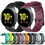 Dây đồng hồ silicone màu trơn họa tiết bóng đá 20mm, Dành cho Samsung Galaxy Watch Active 2 44mm, Dành cho Samsung Galaxy Watch 42mm