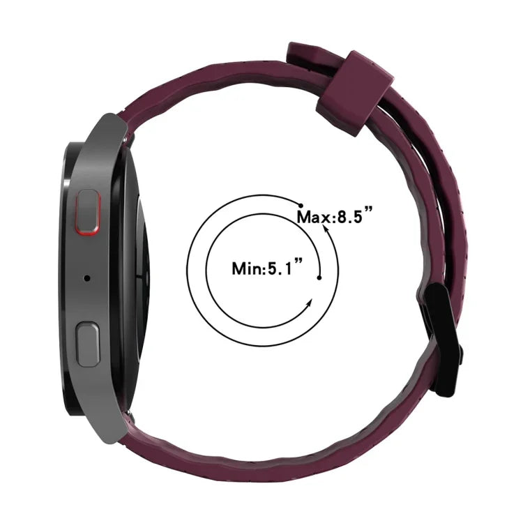 Dây đồng hồ silicone màu trơn họa tiết bóng đá 20mm, Dành cho Samsung Galaxy Watch Active 2 44mm, Dành cho Samsung Galaxy Watch 42mm