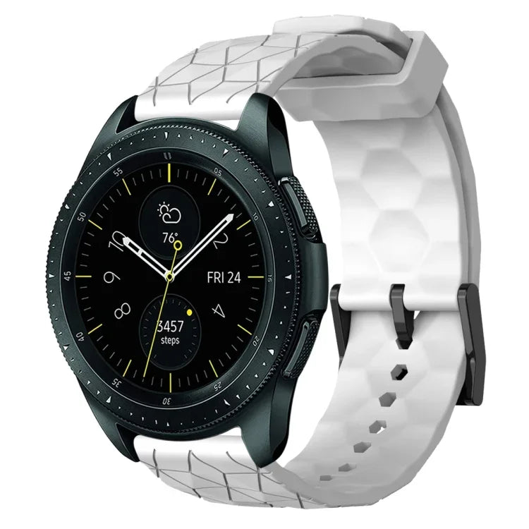 Dây đồng hồ silicone màu trơn họa tiết bóng đá 20mm, Dành cho Samsung Galaxy Watch Active 2 44mm, Dành cho Samsung Galaxy Watch 42mm