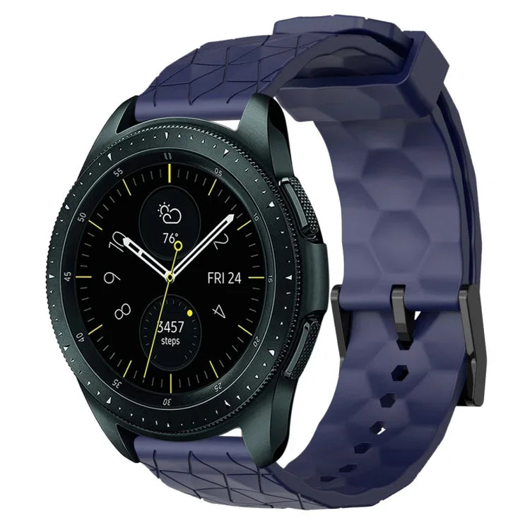 Dây đồng hồ silicone màu trơn họa tiết bóng đá 20mm, Dành cho Samsung Galaxy Watch Active 2 44mm, Dành cho Samsung Galaxy Watch 42mm