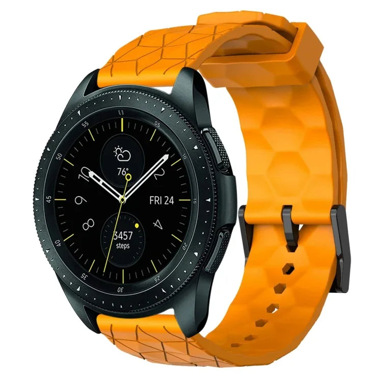 Dây đồng hồ silicone màu trơn họa tiết bóng đá 20mm, Dành cho Samsung Galaxy Watch Active 2 44mm, Dành cho Samsung Galaxy Watch 42mm