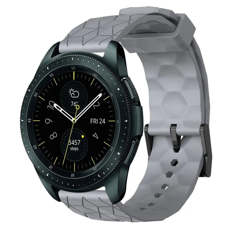 Dây đồng hồ silicone màu trơn họa tiết bóng đá 20mm, Dành cho Samsung Galaxy Watch Active 2 44mm, Dành cho Samsung Galaxy Watch 42mm