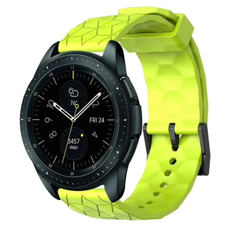 Dây đồng hồ silicone màu trơn họa tiết bóng đá 20mm, Dành cho Samsung Galaxy Watch Active 2 44mm, Dành cho Samsung Galaxy Watch 42mm
