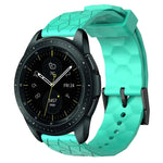 Dây đồng hồ silicone màu trơn họa tiết bóng đá 20mm, Dành cho Samsung Galaxy Watch Active 2 44mm, Dành cho Samsung Galaxy Watch 42mm