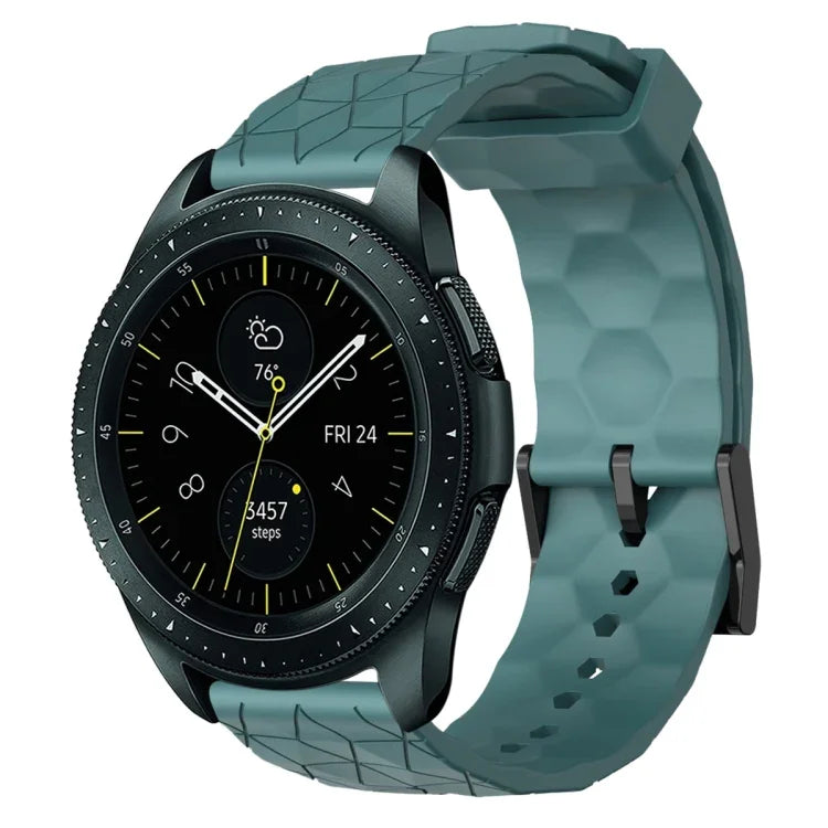Dây đồng hồ silicone màu trơn họa tiết bóng đá 20mm, Dành cho Samsung Galaxy Watch Active 2 44mm, Dành cho Samsung Galaxy Watch 42mm