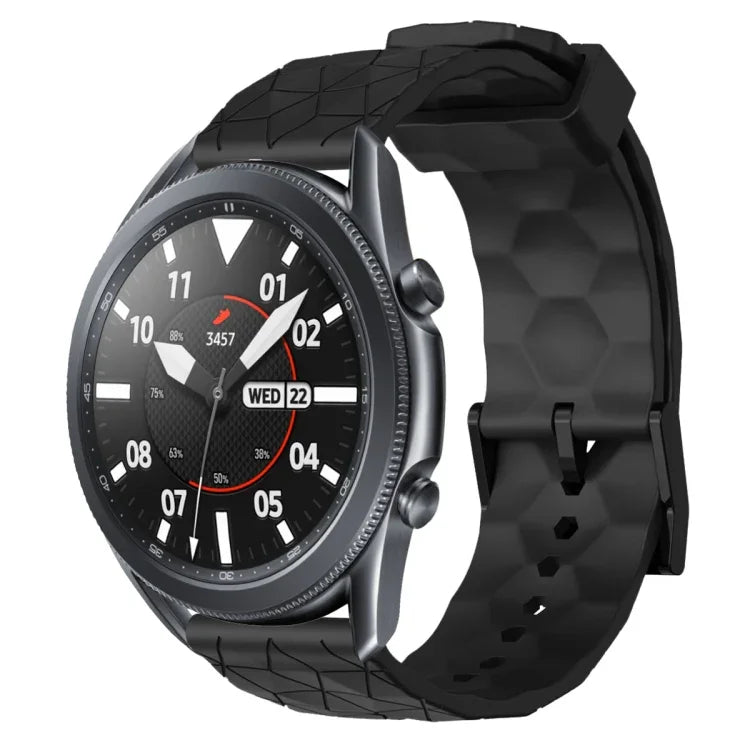 Dây đồng hồ silicone màu trơn họa tiết bóng đá 22mm, Dành cho Samsung Galaxy Watch3 45mm, Dành cho Samsung Galaxy Watch 46mm, Dành cho Samsung Gear S3 Classic, Dành cho Samsung Gear S3 Frontier