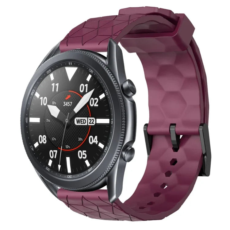 Dây đồng hồ silicone màu trơn họa tiết bóng đá 22mm, Dành cho Samsung Galaxy Watch3 45mm, Dành cho Samsung Galaxy Watch 46mm, Dành cho Samsung Gear S3 Classic, Dành cho Samsung Gear S3 Frontier