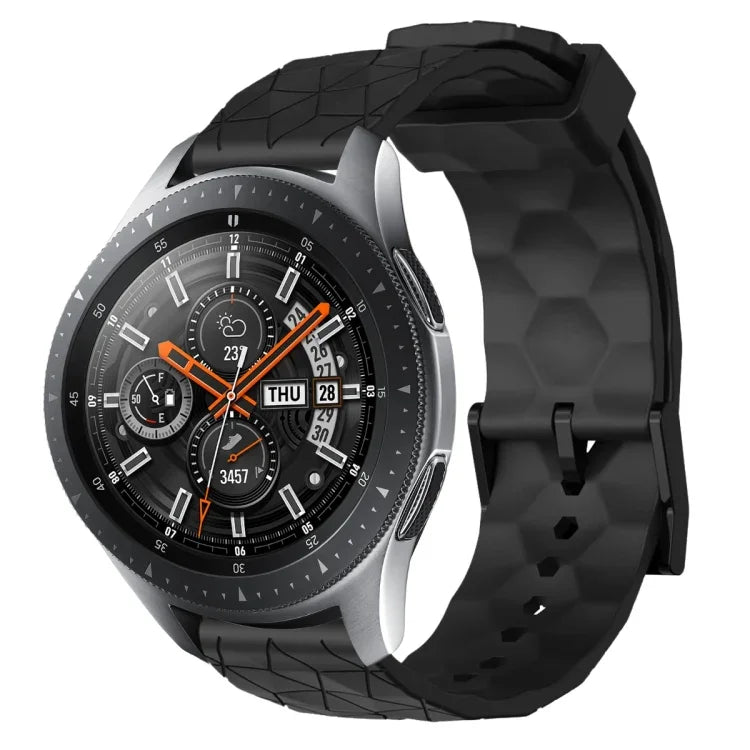 Dây đồng hồ silicone màu trơn họa tiết bóng đá 22mm, Dành cho Samsung Galaxy Watch3 45mm, Dành cho Samsung Galaxy Watch 46mm, Dành cho Samsung Gear S3 Classic, Dành cho Samsung Gear S3 Frontier