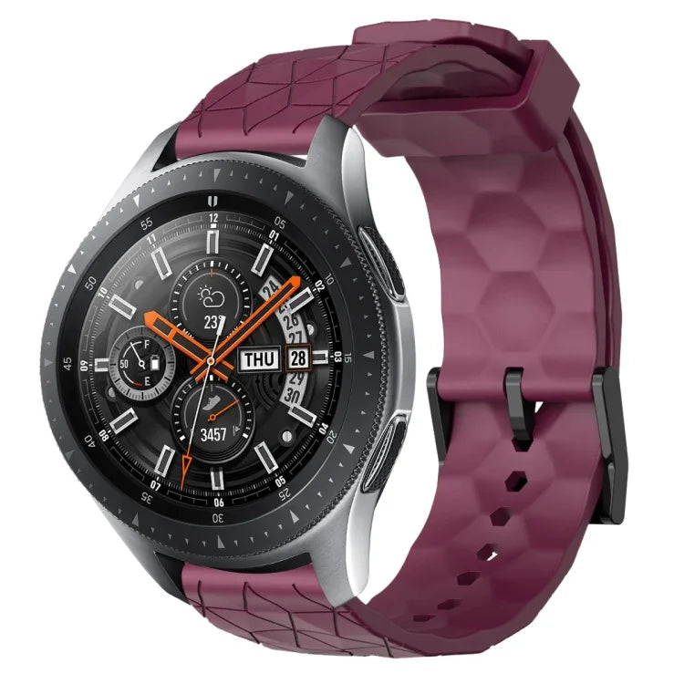 Dây đồng hồ silicone màu trơn họa tiết bóng đá 22mm, Dành cho Samsung Galaxy Watch3 45mm, Dành cho Samsung Galaxy Watch 46mm, Dành cho Samsung Gear S3 Classic, Dành cho Samsung Gear S3 Frontier