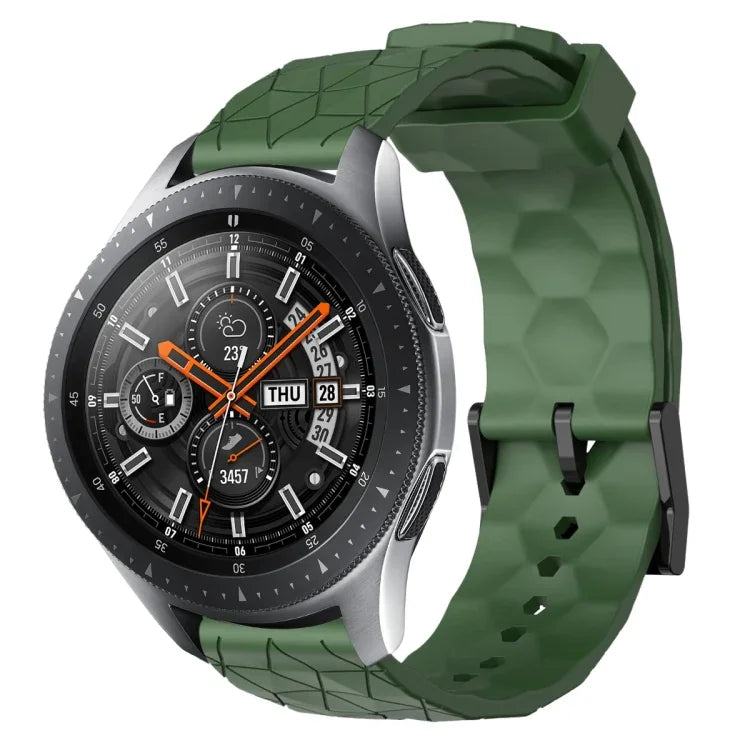 Dây đồng hồ silicone màu trơn họa tiết bóng đá 22mm, Dành cho Samsung Galaxy Watch3 45mm, Dành cho Samsung Galaxy Watch 46mm, Dành cho Samsung Gear S3 Classic, Dành cho Samsung Gear S3 Frontier