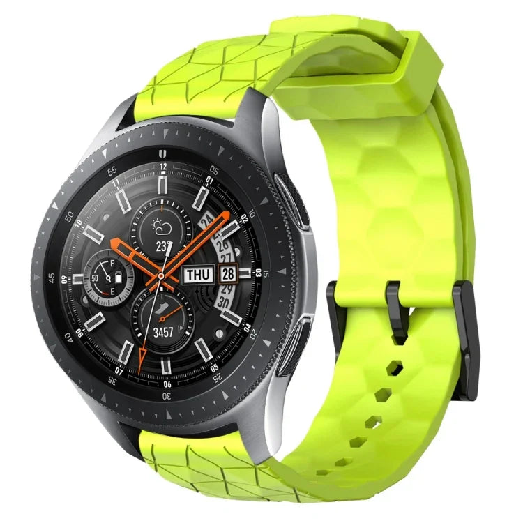 Dây đồng hồ silicone màu trơn họa tiết bóng đá 22mm, Dành cho Samsung Galaxy Watch3 45mm, Dành cho Samsung Galaxy Watch 46mm, Dành cho Samsung Gear S3 Classic, Dành cho Samsung Gear S3 Frontier