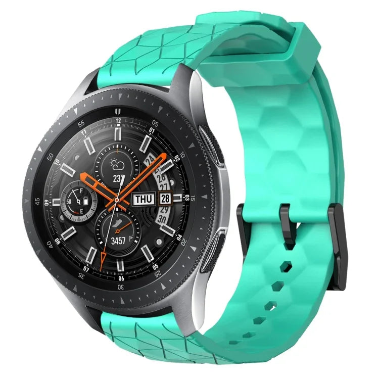 Dây đồng hồ silicone màu trơn họa tiết bóng đá 22mm, Dành cho Samsung Galaxy Watch3 45mm, Dành cho Samsung Galaxy Watch 46mm, Dành cho Samsung Gear S3 Classic, Dành cho Samsung Gear S3 Frontier