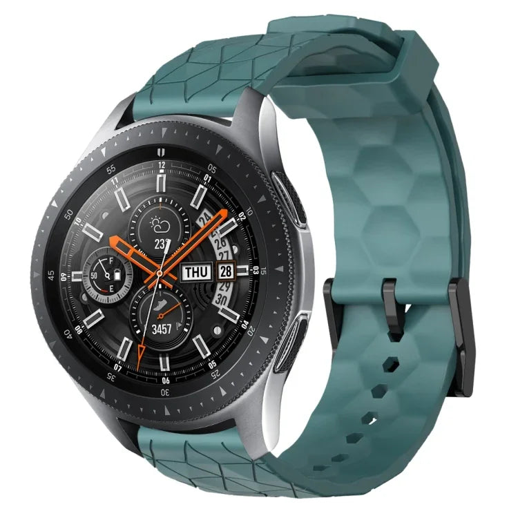 Dây đồng hồ silicone màu trơn họa tiết bóng đá 22mm, Dành cho Samsung Galaxy Watch3 45mm, Dành cho Samsung Galaxy Watch 46mm, Dành cho Samsung Gear S3 Classic, Dành cho Samsung Gear S3 Frontier