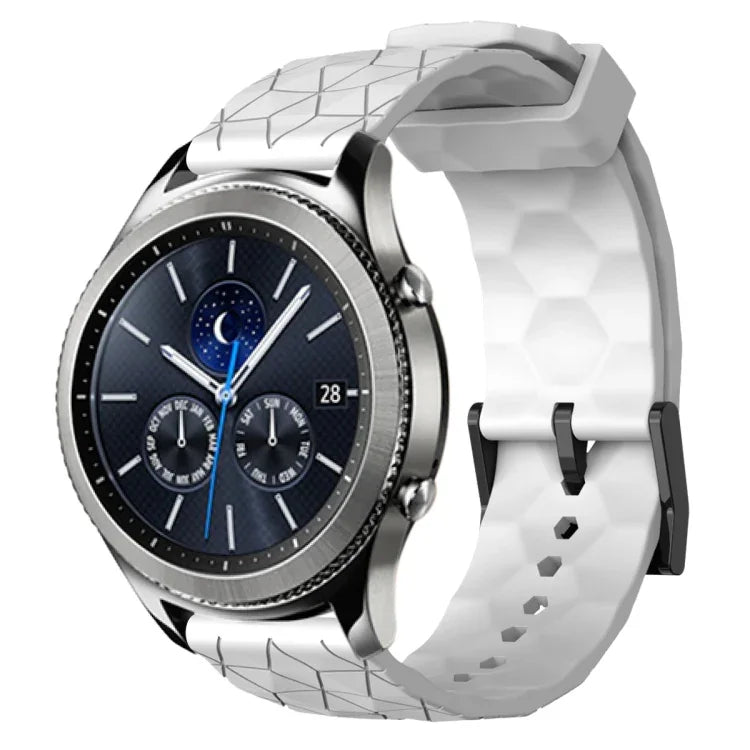Dây đồng hồ silicone màu trơn họa tiết bóng đá 22mm, Dành cho Samsung Galaxy Watch3 45mm, Dành cho Samsung Galaxy Watch 46mm, Dành cho Samsung Gear S3 Classic, Dành cho Samsung Gear S3 Frontier
