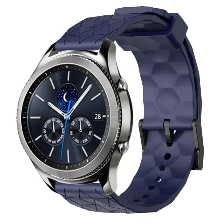 Dây đồng hồ silicone màu trơn họa tiết bóng đá 22mm, Dành cho Samsung Galaxy Watch3 45mm, Dành cho Samsung Galaxy Watch 46mm, Dành cho Samsung Gear S3 Classic, Dành cho Samsung Gear S3 Frontier