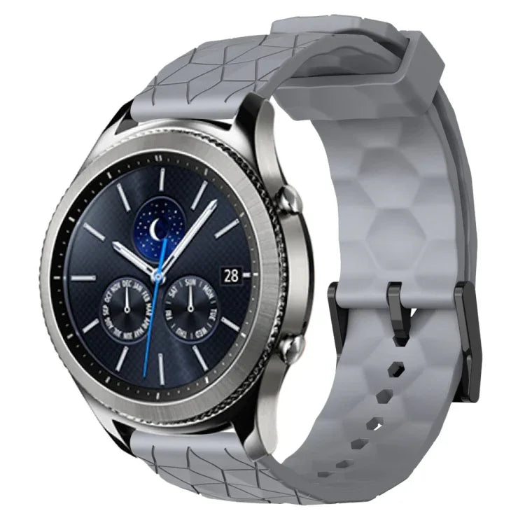 Dây đồng hồ silicone màu trơn họa tiết bóng đá 22mm, Dành cho Samsung Galaxy Watch3 45mm, Dành cho Samsung Galaxy Watch 46mm, Dành cho Samsung Gear S3 Classic, Dành cho Samsung Gear S3 Frontier