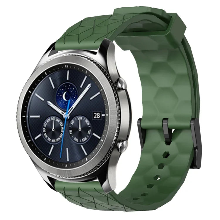 Dây đồng hồ silicone màu trơn họa tiết bóng đá 22mm, Dành cho Samsung Galaxy Watch3 45mm, Dành cho Samsung Galaxy Watch 46mm, Dành cho Samsung Gear S3 Classic, Dành cho Samsung Gear S3 Frontier