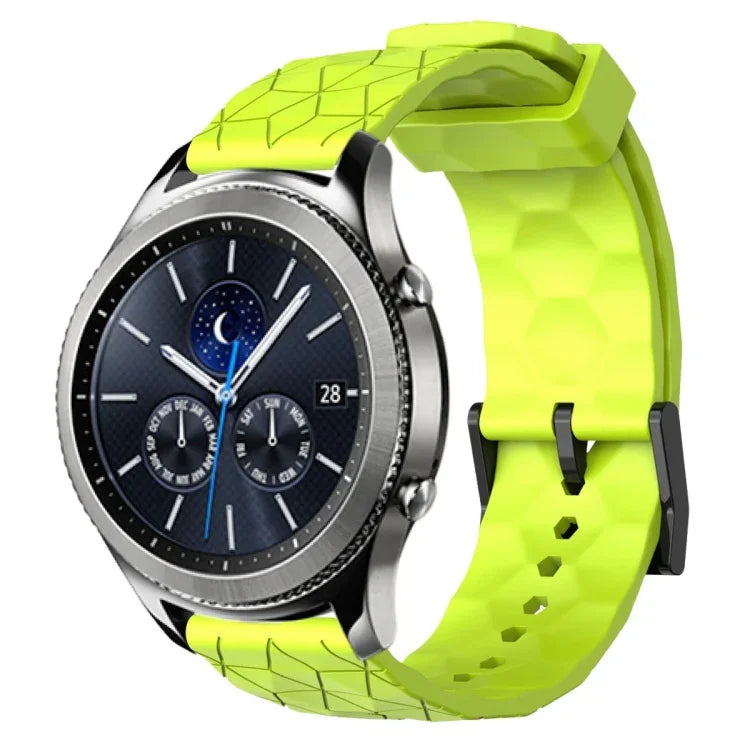 Dây đồng hồ silicone màu trơn họa tiết bóng đá 22mm, Dành cho Samsung Galaxy Watch3 45mm, Dành cho Samsung Galaxy Watch 46mm, Dành cho Samsung Gear S3 Classic, Dành cho Samsung Gear S3 Frontier