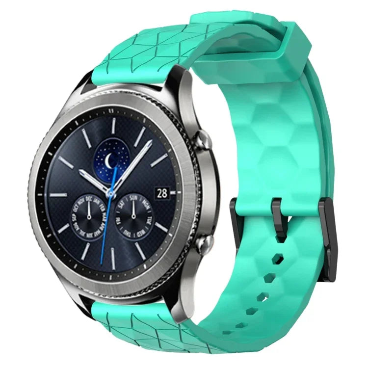 Dây đồng hồ silicone màu trơn họa tiết bóng đá 22mm, Dành cho Samsung Galaxy Watch3 45mm, Dành cho Samsung Galaxy Watch 46mm, Dành cho Samsung Gear S3 Classic, Dành cho Samsung Gear S3 Frontier