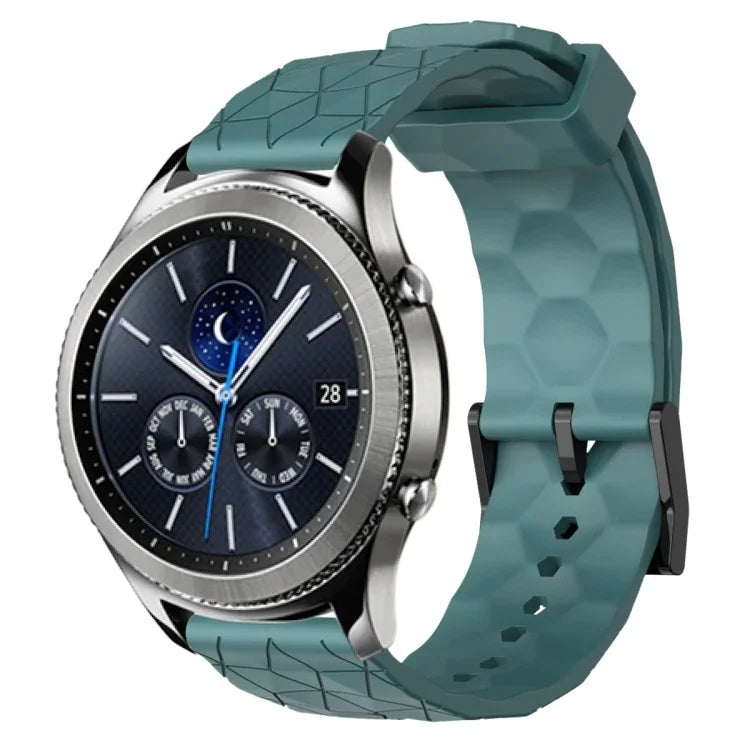 Dây đồng hồ silicone màu trơn họa tiết bóng đá 22mm, Dành cho Samsung Galaxy Watch3 45mm, Dành cho Samsung Galaxy Watch 46mm, Dành cho Samsung Gear S3 Classic, Dành cho Samsung Gear S3 Frontier