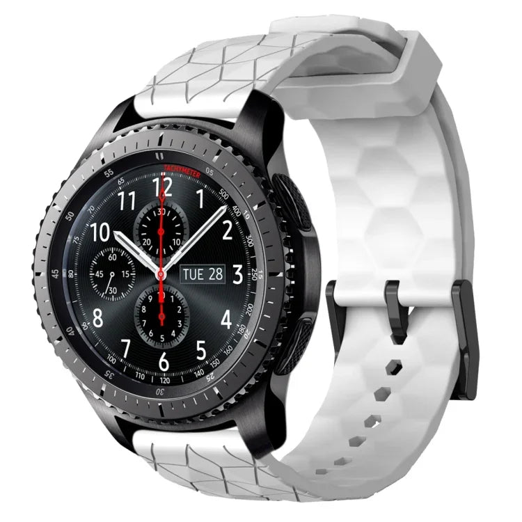 Dây đồng hồ silicone màu trơn họa tiết bóng đá 22mm, Dành cho Samsung Galaxy Watch3 45mm, Dành cho Samsung Galaxy Watch 46mm, Dành cho Samsung Gear S3 Classic, Dành cho Samsung Gear S3 Frontier