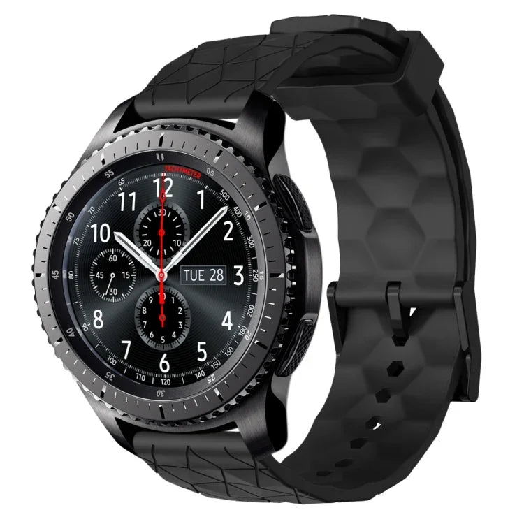 Dây đồng hồ silicone màu trơn họa tiết bóng đá 22mm, Dành cho Samsung Galaxy Watch3 45mm, Dành cho Samsung Galaxy Watch 46mm, Dành cho Samsung Gear S3 Classic, Dành cho Samsung Gear S3 Frontier