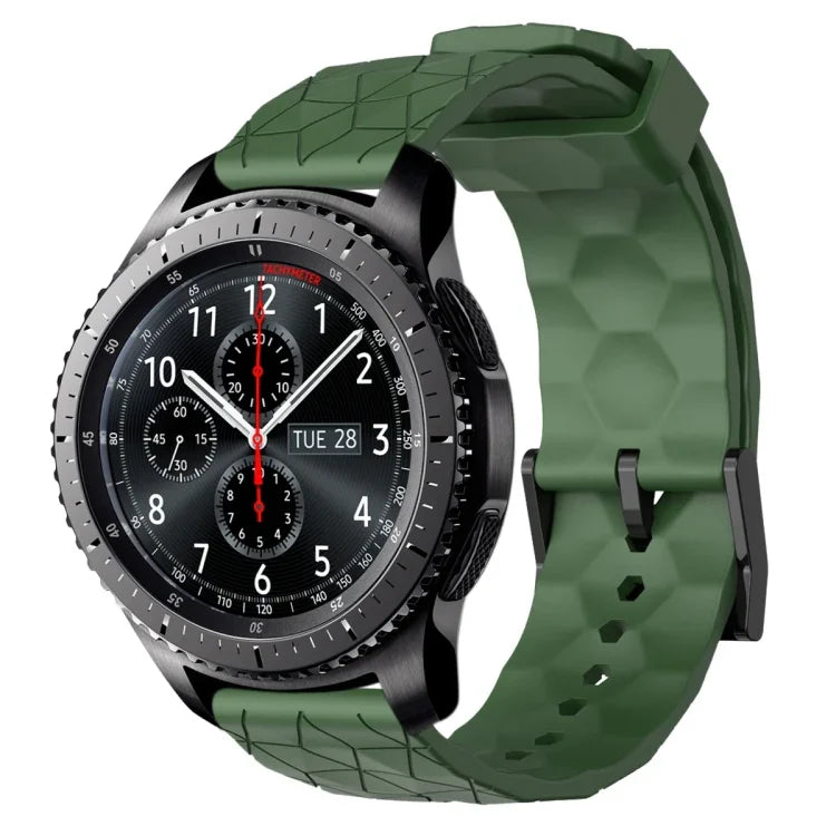 Dây đồng hồ silicone màu trơn họa tiết bóng đá 22mm, Dành cho Samsung Galaxy Watch3 45mm, Dành cho Samsung Galaxy Watch 46mm, Dành cho Samsung Gear S3 Classic, Dành cho Samsung Gear S3 Frontier