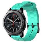 Dây đồng hồ silicone màu trơn họa tiết bóng đá 22mm, Dành cho Samsung Galaxy Watch3 45mm, Dành cho Samsung Galaxy Watch 46mm, Dành cho Samsung Gear S3 Classic, Dành cho Samsung Gear S3 Frontier