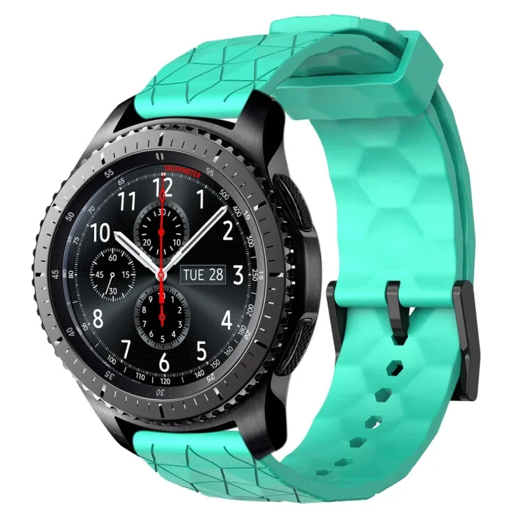 Dây đồng hồ silicone màu trơn họa tiết bóng đá 22mm, Dành cho Samsung Galaxy Watch3 45mm, Dành cho Samsung Galaxy Watch 46mm, Dành cho Samsung Gear S3 Classic, Dành cho Samsung Gear S3 Frontier
