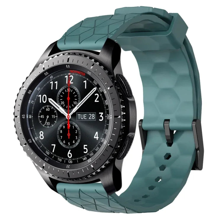Dây đồng hồ silicone màu trơn họa tiết bóng đá 22mm, Dành cho Samsung Galaxy Watch3 45mm, Dành cho Samsung Galaxy Watch 46mm, Dành cho Samsung Gear S3 Classic, Dành cho Samsung Gear S3 Frontier