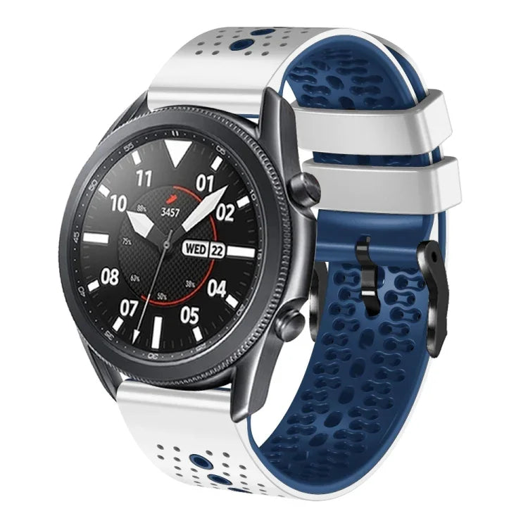 Dây đồng hồ silicone hai màu có lỗ 22mm, Dành cho Samsung Galaxy Watch3 45mm, Dành cho Samsung Galaxy Watch 46mm, Dành cho Samsung Gear S3 Classic, Dành cho Samsung Gear S3 Frontier